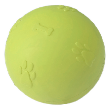 Pati Desenli Termoplastik Sert Köpek Oyun Topu 7 cm Medium Sarı