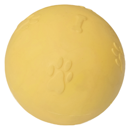 Pati Desenli Termoplastik Sert Köpek Oyun Topu 8 cm Large Sarı
