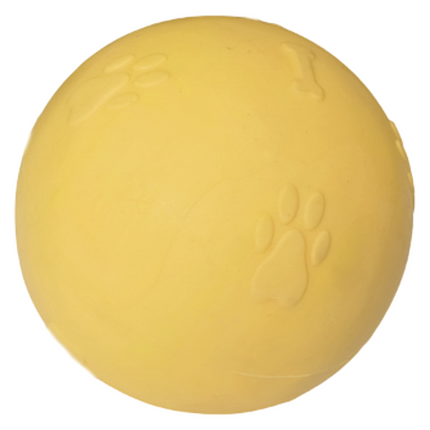 Pati Desenli Termoplastik Sert Köpek Oyun Topu 8 cm Large Sarı