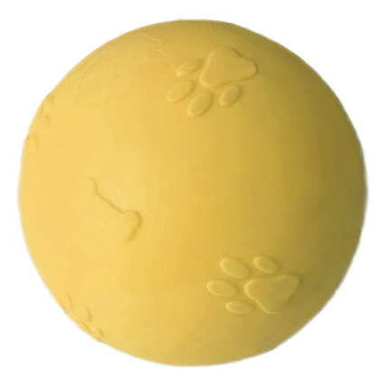 Pati Desenli Termoplastik Sert Köpek Oyun Topu 6 cm Small Sarı