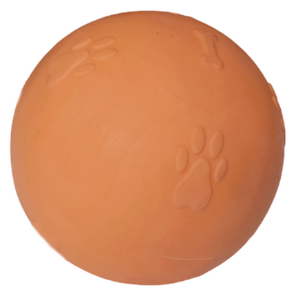 Pati Desenli Termoplastik Sert Köpek Oyun Topu 8 cm Large Turuncu
