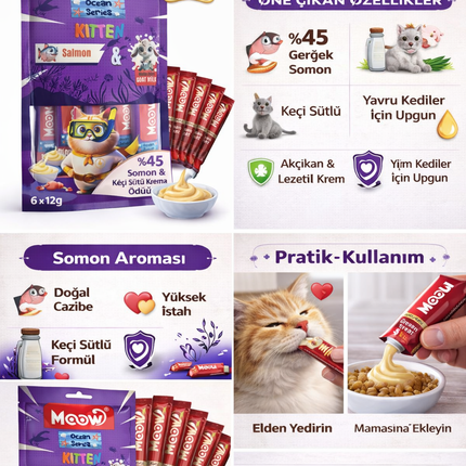 Somonlu Keçi Sütlü Yavru Kedi Krema Ödülü 6x12g