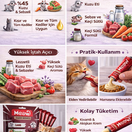 Kuzu Etli, Sebzeli ve Keçi Sütlü Kedi Krema Ödülü (6x12 gr)