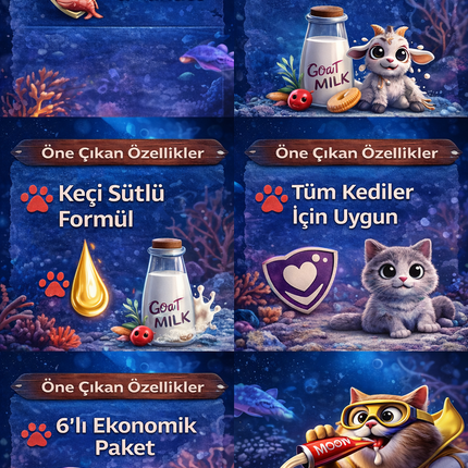 Ton Balıklı Karidesli Keçi Sütlü Kedi Krema Ödülü 6x12g