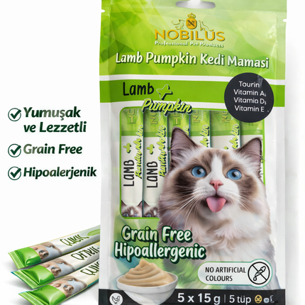 Nobilus Kuzu Etli Kedi Krema Ödül Maması 5 x 15 gr