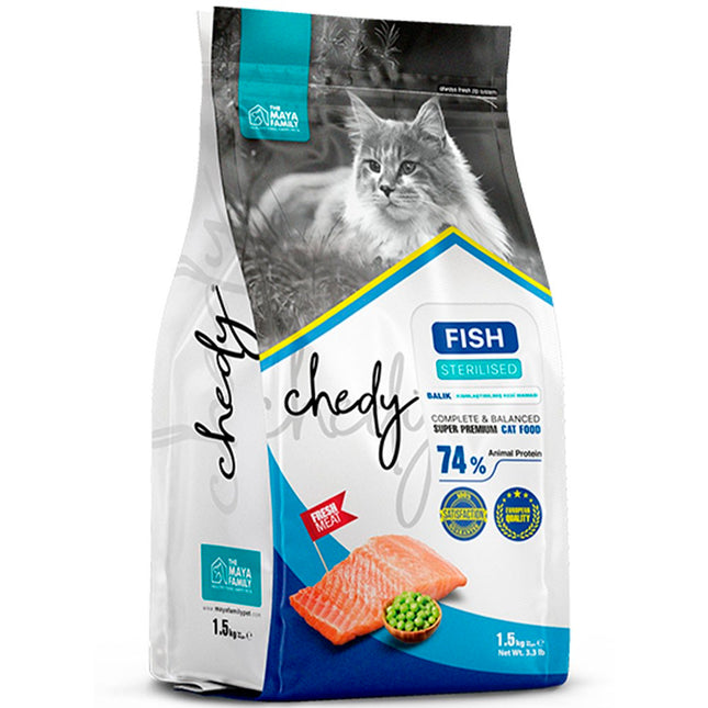 Chedy Super Premium Balık Etli Kısırlaştırılmış Yetişkin Kedi Maması 1.5 Kg