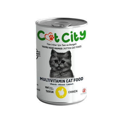 Az Tahıllı Tavuk Etli Yavru Kedi Konserve Yaş Mama 400 gr