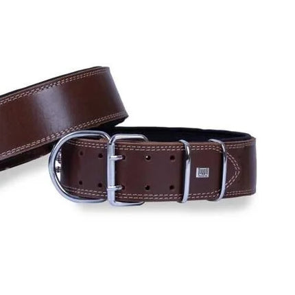 Doggie Konfor Deri El Yapımı Köpek Boyun Tasması 6x55-65 cm Kahverengi