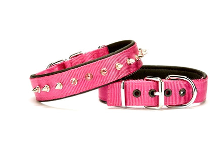 Doggie Çivi Desenli Köpek Tasması 3*55 cm Mor