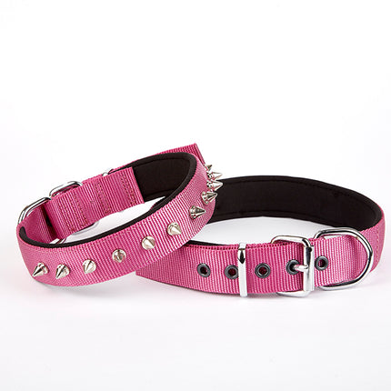 Doggie Çivi Desenli Köpek Tasması 2,5*60 cm Mor