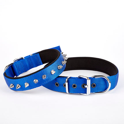 Doggie Çivi Desenli Köpek Tasması 2,5*60 cm Mavi