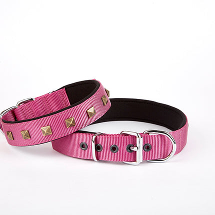 Doggie Piramit Desenli Köpek Tasması 3*47-55 cm Mor