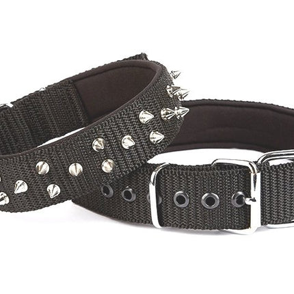 Doggie Konfor El Yapımı Çivili Köpek Boyun Tasması 4x57-65cm Siyah