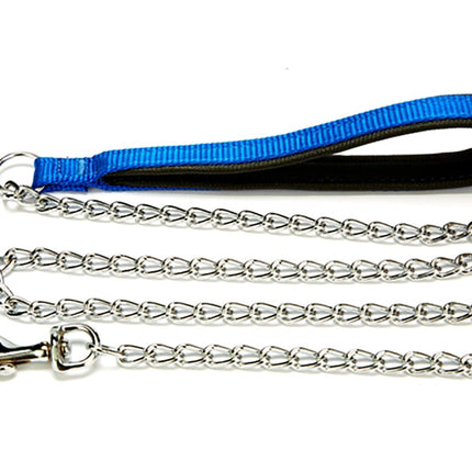 Doggie Comfort Dokuma Saplı Zincirli Gezdirme Kayışı Mavi 2,5x110 cm