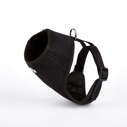 Doggie Havalı Dokumadan Küçük Irk Köpek Göğüs Tasması 1,5 x 25-35 cm Siyah