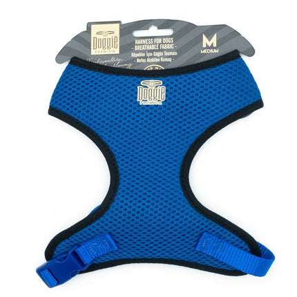 Doggie Havalı Dokumadan Küçük Irk Köpek Göğüs Tasması 1,5 x 35-45 cm Mavi