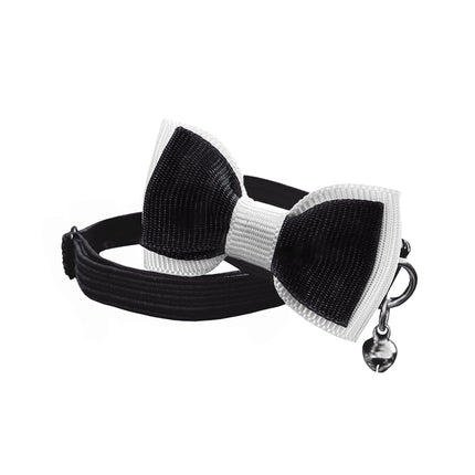 Markapet Papyonlu Elastik Örme Kedi Tasması 18,5 cm-29 cm Siyah