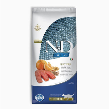 N&D Ocean Düşük Tahıllı Somonlu ve Portakallı Kısırlaştırılmış Kedi Maması 10 Kg