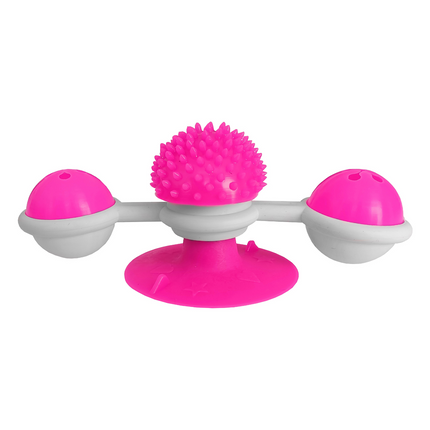 Markapet Vantuzlu Fırıldak Toplu Dönen Kedi Oyuncağı 8 cm-18 cm Pembe