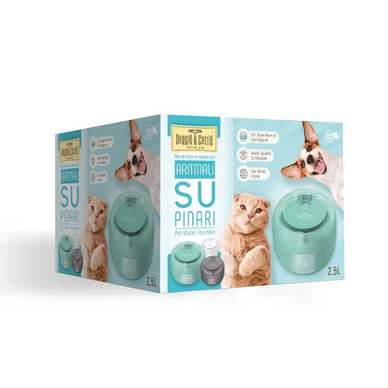 Cattie Kedi Köpek Su Pınarı Klasik Model 2,5 L Yeşil
