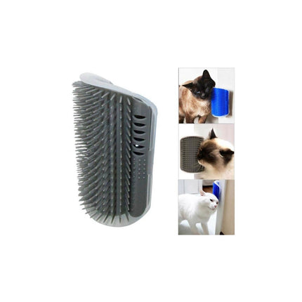 Self Groomer Kedi Otlu Kedi Duvara ve Masaya Monte Kedi Fırçası Gri
