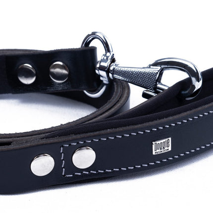 Doggie Softlu Deri Köpek Gezdirme Kayışı 3 cm*100 cm Siyah