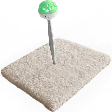 Yaylı Toplu Hacıyatmaz Kedi Aktivite Oyuncağı 16-20 cm Krem Rengi
