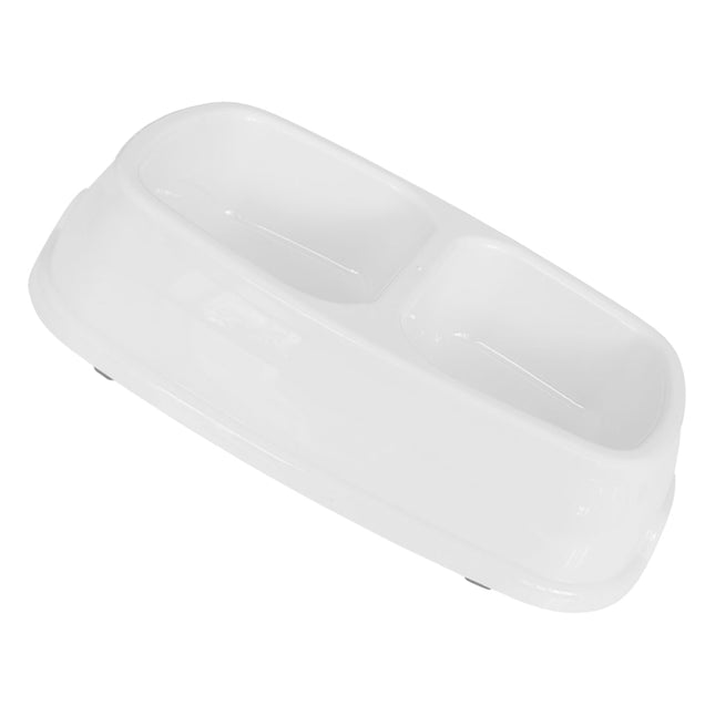 İkili Plastik Mama Ve Su Kabı 500 + 500 Ml Beyaz