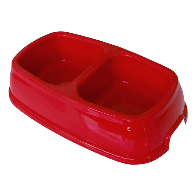 Markapet İkili Plastik Mama ve Su Kabı 500 + 500 ml Kırmızı