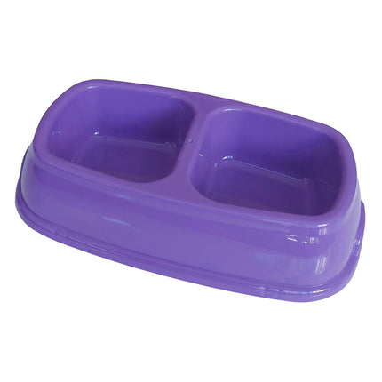 Markapet İkili Plastik Mama ve Su Kabı 200 + 200 ml Mor