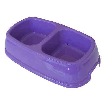Markapet İkili Plastik Mama ve Su Kabı 200 + 200 ml Mor