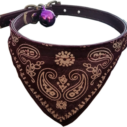 Fularlı Kedi ve Küçük Irk Köpek Boyun Tasması 27 cm Mürdüm