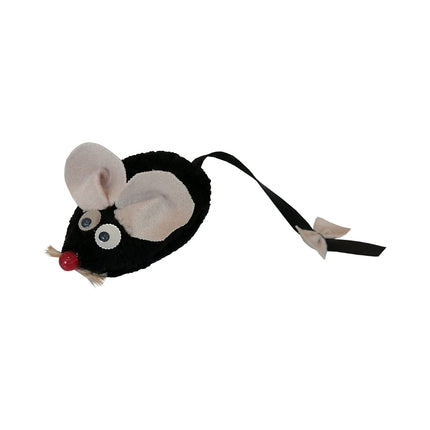 Markapet Kedi Oyuncağı Bıyıklı Peluş Fare 4,5 x 6-15 cm Siyah
