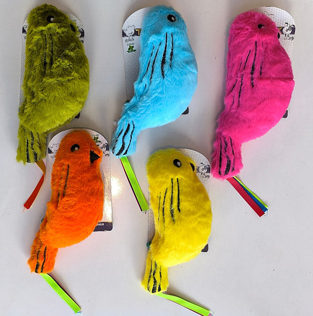 Catnipli Zilli  Peluş Kuş Kedi Köpek  Oyuncağı Çeşitli Renklerde 8 cm x 30 cm