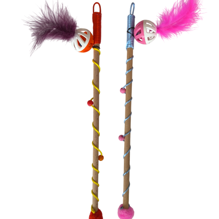 Sesli Toplu Tüylü Kedi Oltası 40-50 cm Renkli