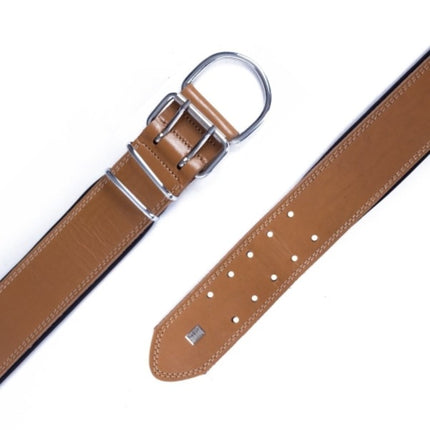 Doggie Konfor Deri El Yapımı Köpek Boyun Tasması 6x55-65 cm Kamel