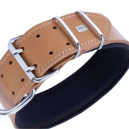 Doggie Konfor Deri El Yapımı Köpek Boyun Tasması 6x55-65 cm Kamel