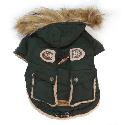 Antler Buttoned Coat Küçük Irklar İçin Kapşonlu Köpek Montu Medium