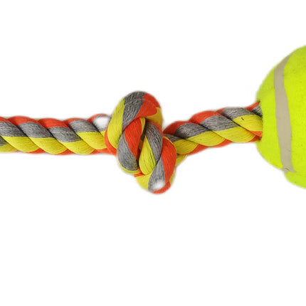 Tenis Toplu Uzun Düğümlü Köpek Diş İpi 7-40 cm Sarı