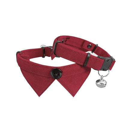 Markapet Kadife Zilli Yakalı Kedi Boyun Tasması 20-32 cm Kırmızı