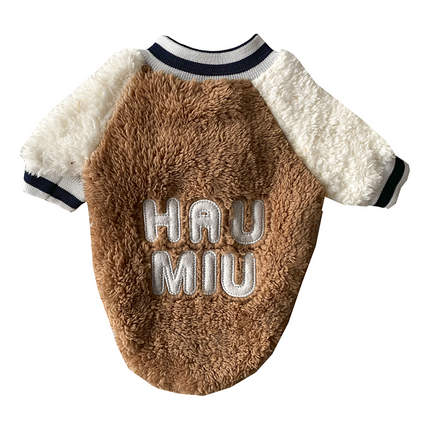 Markapet Peluş Köpek Kıyafeti Kahverengi Beyaz Small 26 x 36 cm - 2 kg