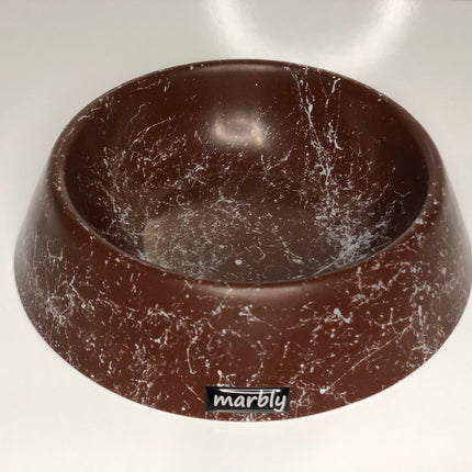 Marbly Kahve Dalgalı Mermerit Kedi Köpek Mama Su Kabı 235 ml