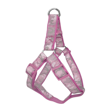 Köpek Göğüs Tasma Seti Reflektörlü Kamuflaj Desenli 120 cm-40 cm-56 cm Pembe