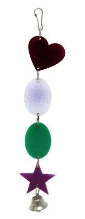 Oval Yıldızlı Çanlı Kuş Oyuncağı 20 cm Zilli