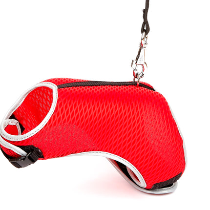 Doggie Havalı Ped Göğüs Tasma Seti Kırmızı 25*30 cm + 110 cm