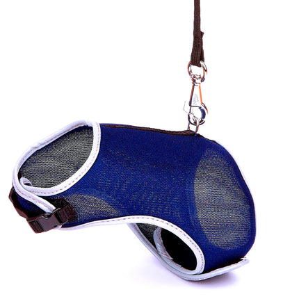 Doggie Havalı Ped Göğüs Tasma Seti Mavi 25*30 cm + 110 cm