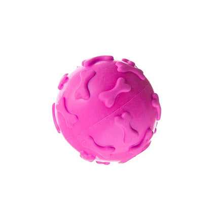 Markapet Kemik Desenli Sesli Köpek Oyun Topu 6 cm Pembe