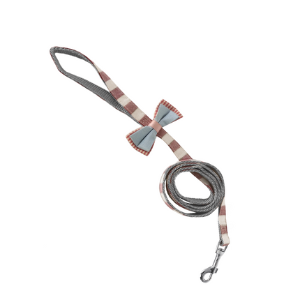 Köpek Göğüs Tasma Seti Ekose Desenli Papyonlu 1.5 cm*35-48 cm Kırmızı