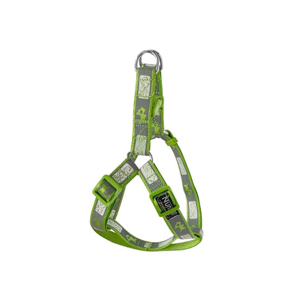 Köpek Göğüs Tasma Seti Köpek Desenli 120 cm-34 cm-47 cm Yeşil
