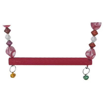 Markapet Boncuklu Ve Tünekli Kuş Salıncağı 10 cm-14 cm Bordo